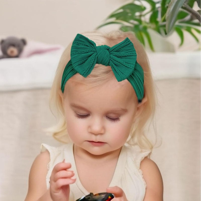 Fecawd 6PCS Baby Headbands, Girls Headbands with Bows, Soft Stretchy Nylon Hair Bands Hair Accessories for Newborn Infant Toddler - Image 4